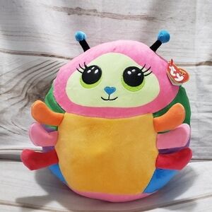 TY Squish A Boo Nessa Caterpillar Rainbow 10" Plush Stuffed Animal 2022 With Tag